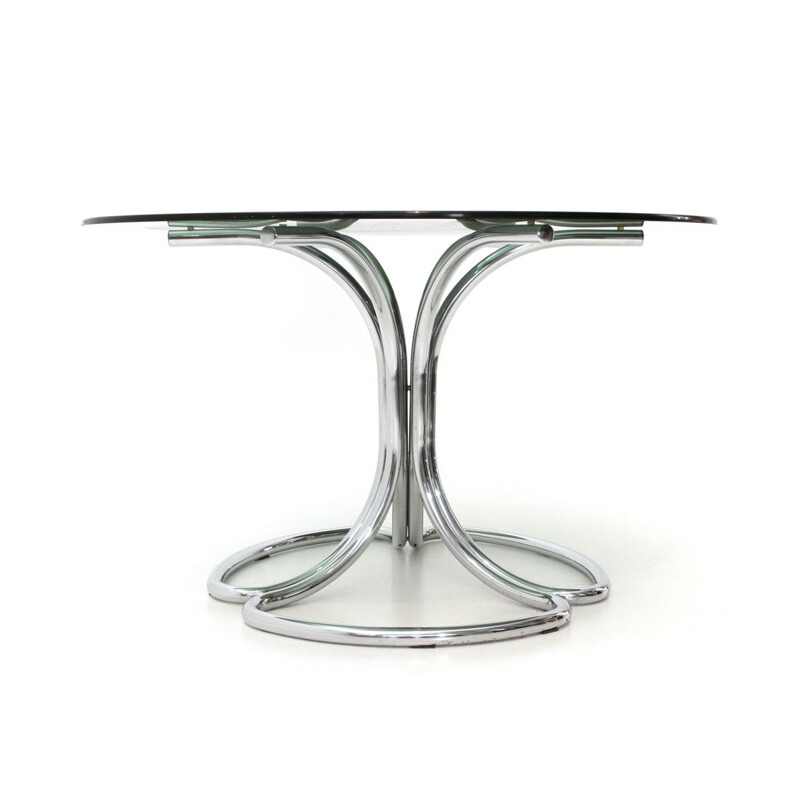 Vintage Italian dining table in chrome