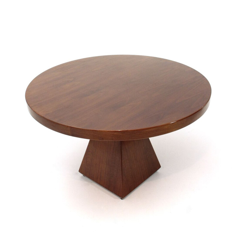 Vintage Italian circular dining table by Vittorio Introini for Saporiti