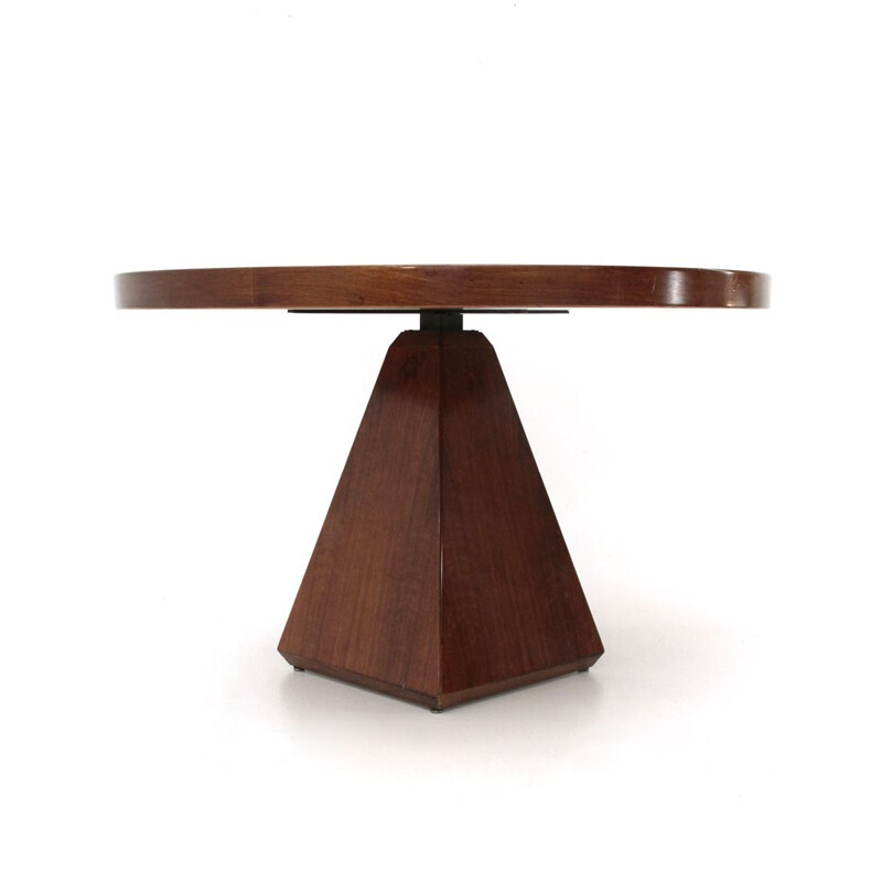 Vintage Italian circular dining table by Vittorio Introini for Saporiti