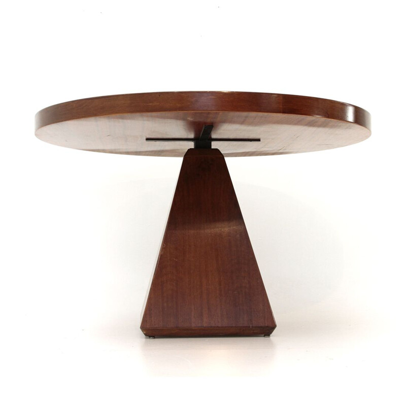 Vintage Italian circular dining table by Vittorio Introini for Saporiti