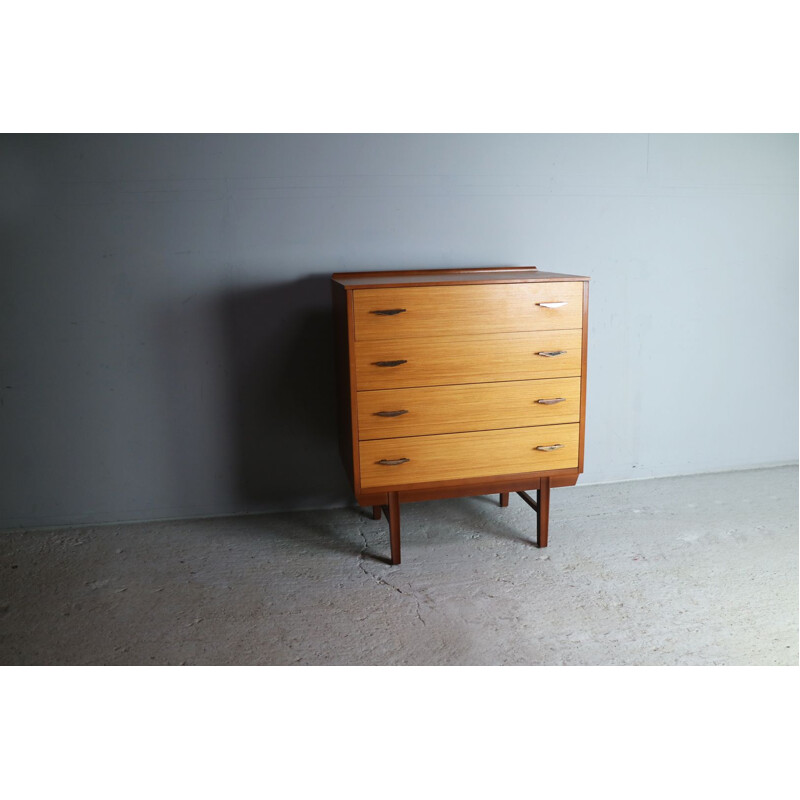 Vintage French chest of drawers in teak