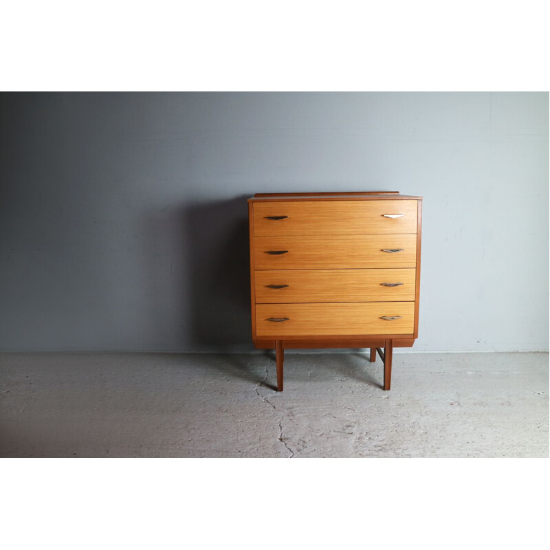 Vintage French chest of drawers in teak