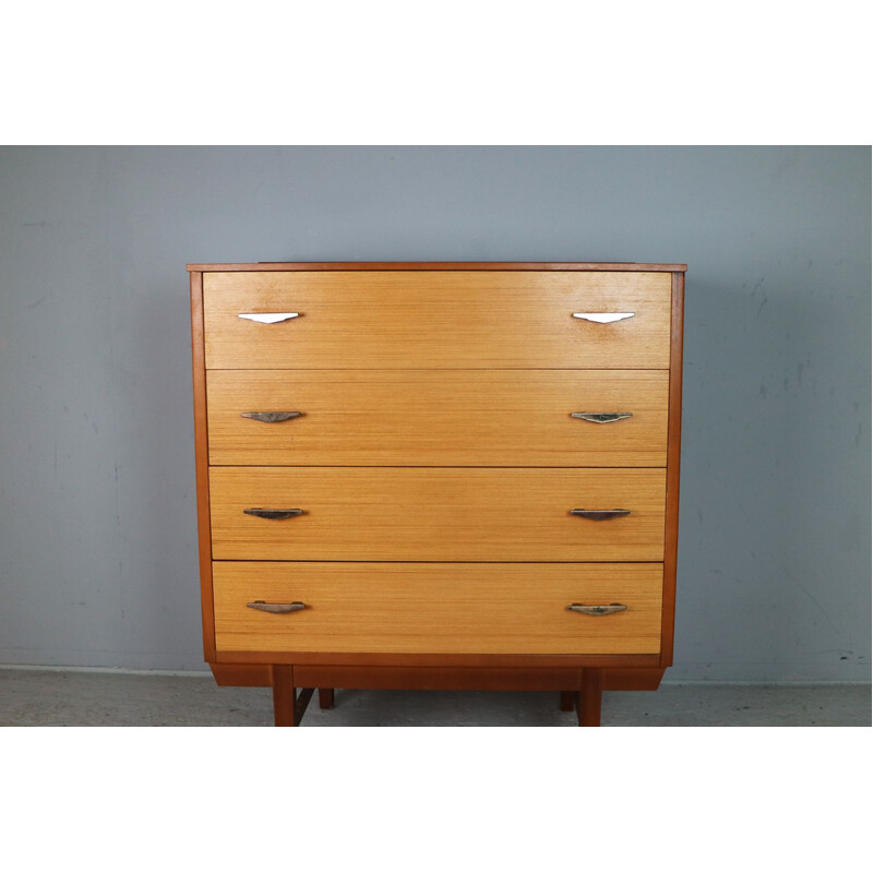 Vintage French chest of drawers in teak