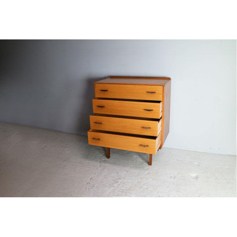 Vintage French chest of drawers in teak