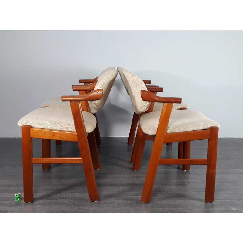 Set of 5 vintage Danish armchairs in teak 1960s