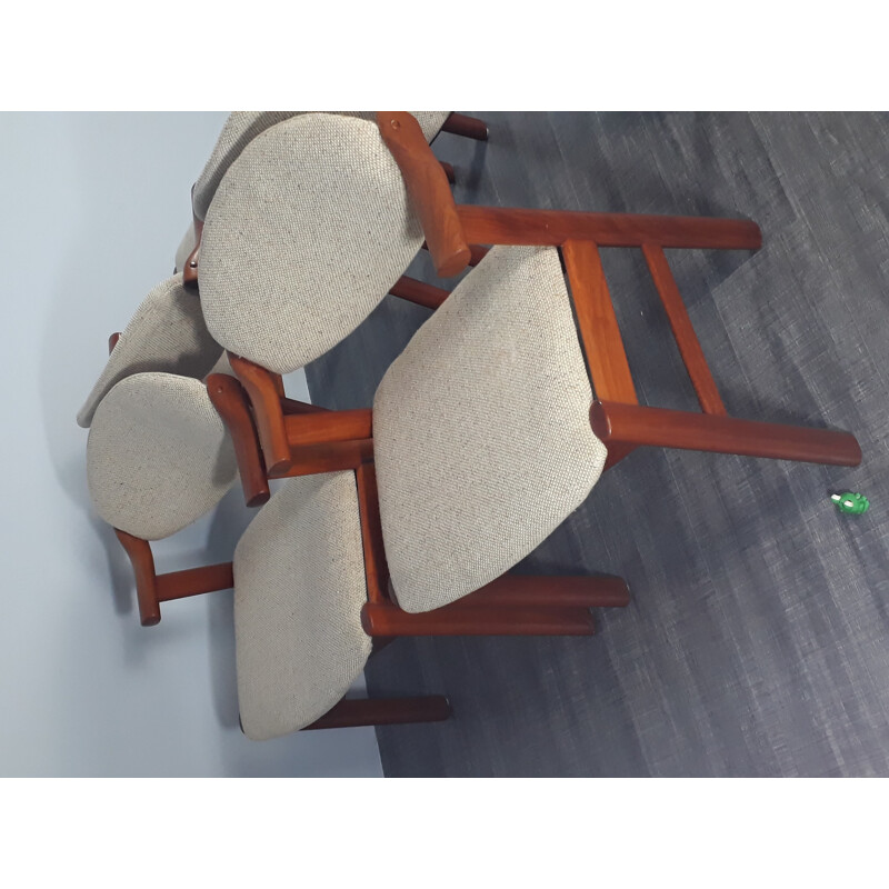 Set of 5 vintage Danish armchairs in teak 1960s