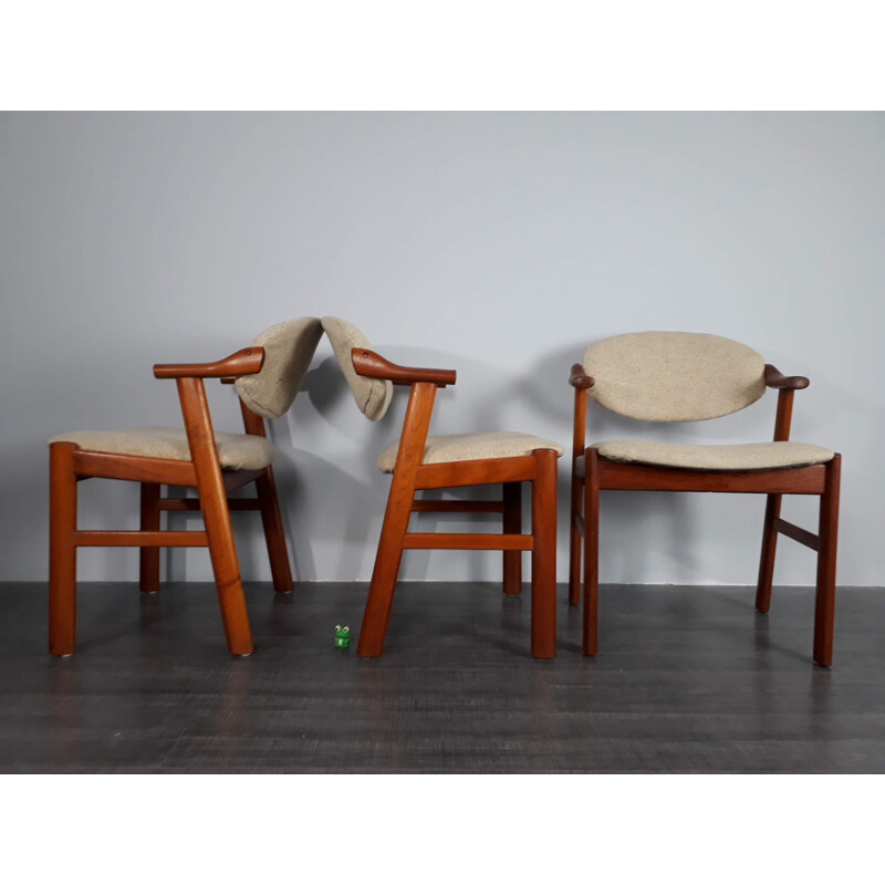 Set of 5 vintage Danish armchairs in teak 1960s