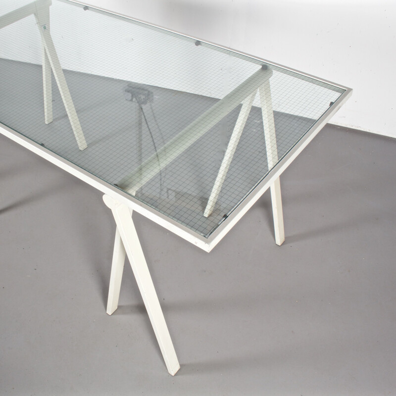 Vintage italian white trestle by Rodney Kinsman for Bieffeplast