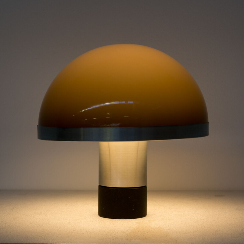 Lampe vintage champignon avec base en aluminium 1970