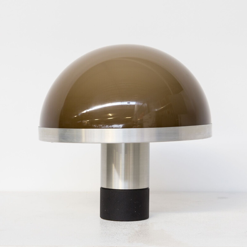 Lampe vintage champignon avec base en aluminium 1970