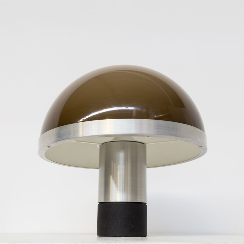 Lampe vintage champignon avec base en aluminium 1970