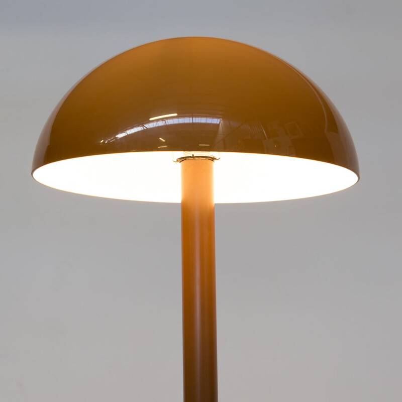 Lampadaire vintage champignon en métal brun laqué 1970