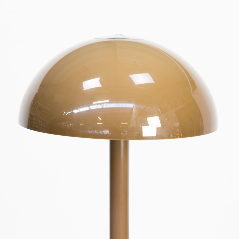 Vintage brown metal lacquered mushroom floorlamp 1970