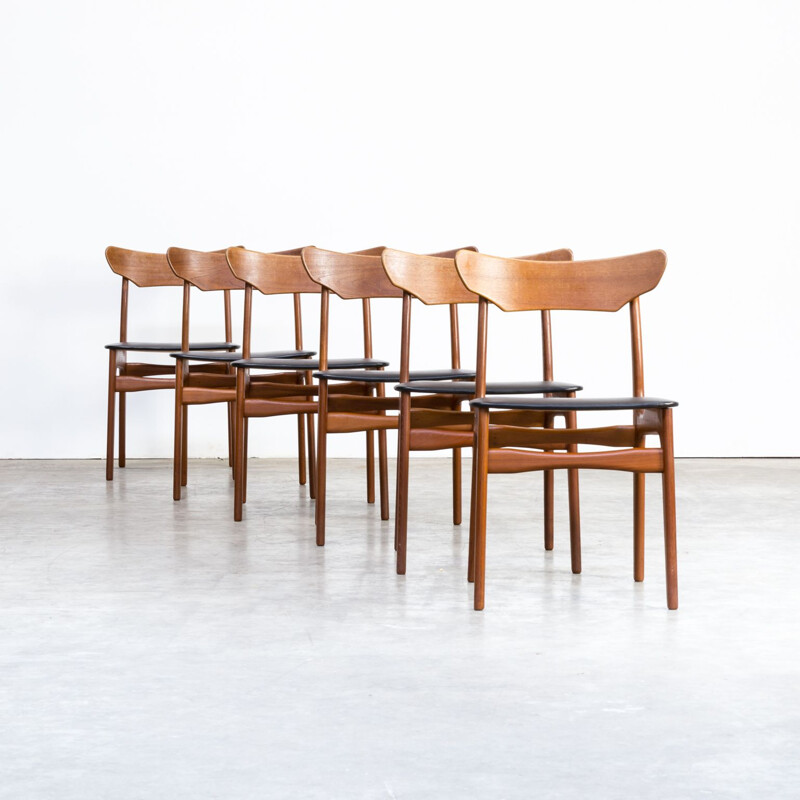 Set of 6 vintage teak dining chairs for Randers 1960