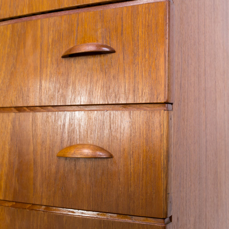 Vintage teak veneer seven drawer cabinet 1960
