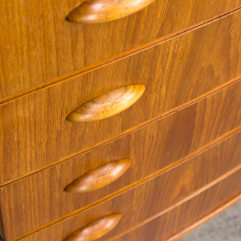 Vintage teak veneer seven drawer cabinet 1960