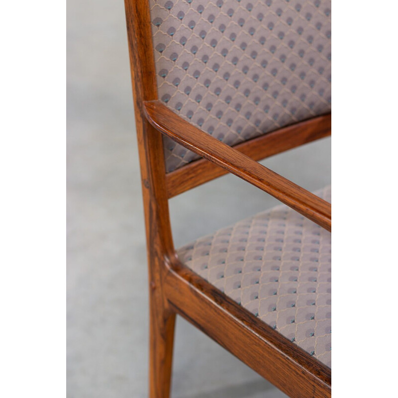 Set of 6 vintage scandinavian silk chairs