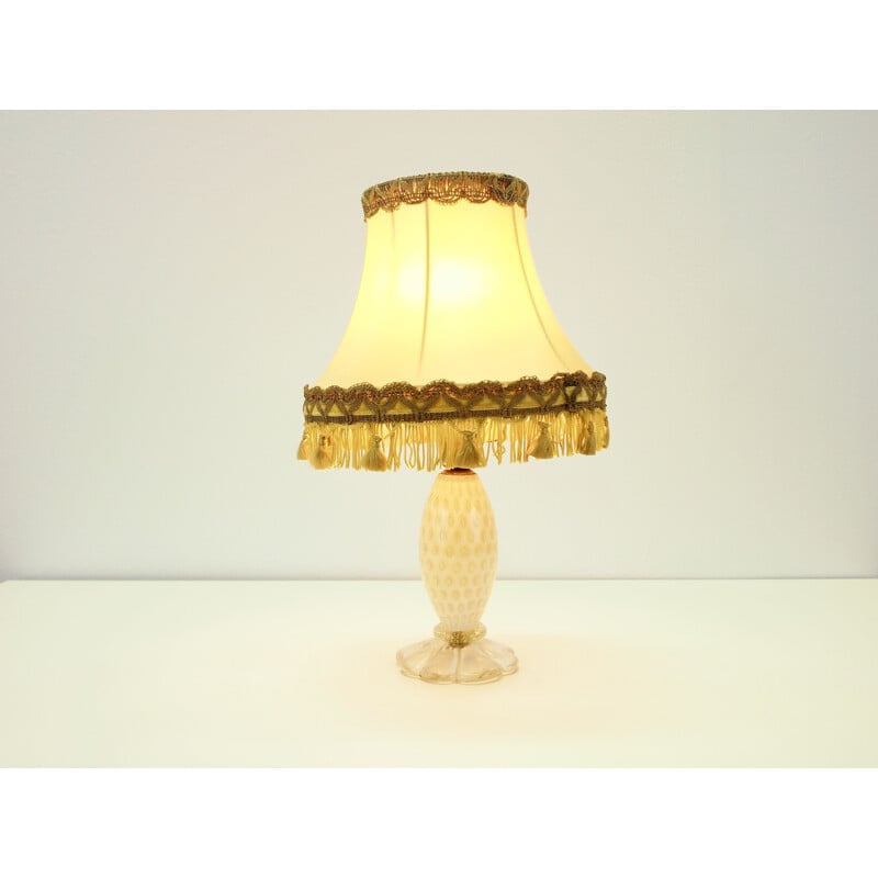 Vintage lamp  in Murano glass by Barovier and Toso Cordonato d'oro