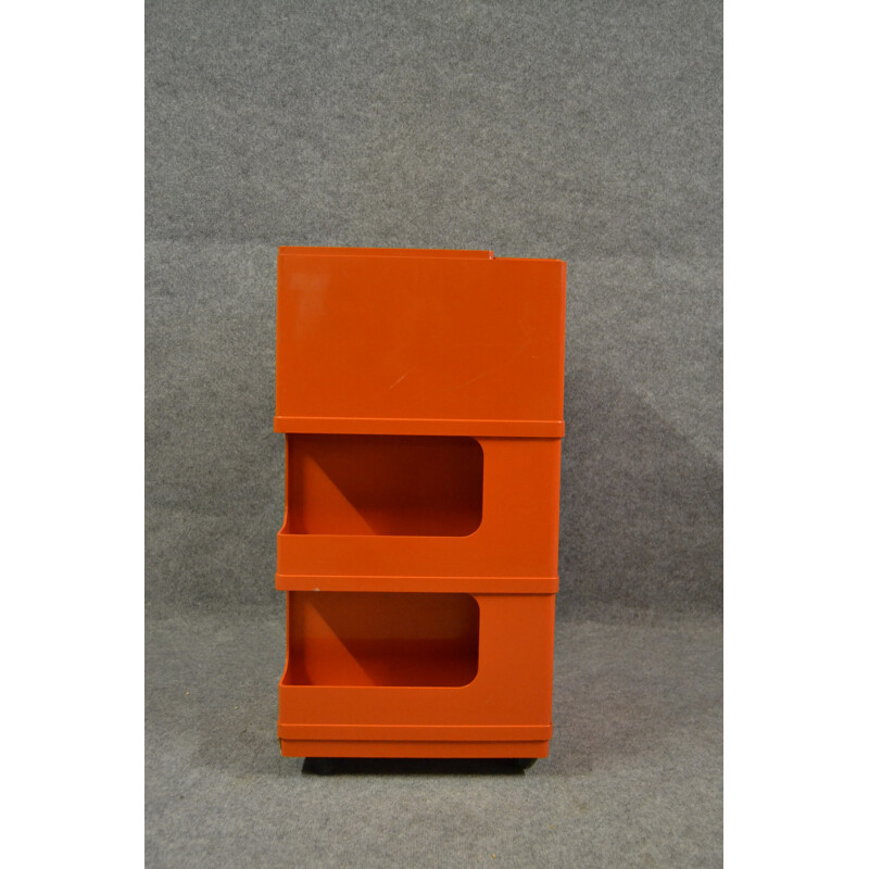 Meuble de rangement en plastique ABS orange - 1970