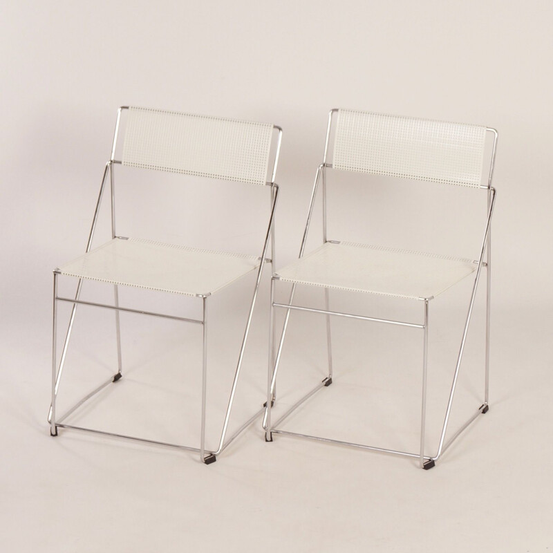 Suite de 2 chaises vintage Nuova X-line par Niels Jørgen Haugesen pour Hybodan