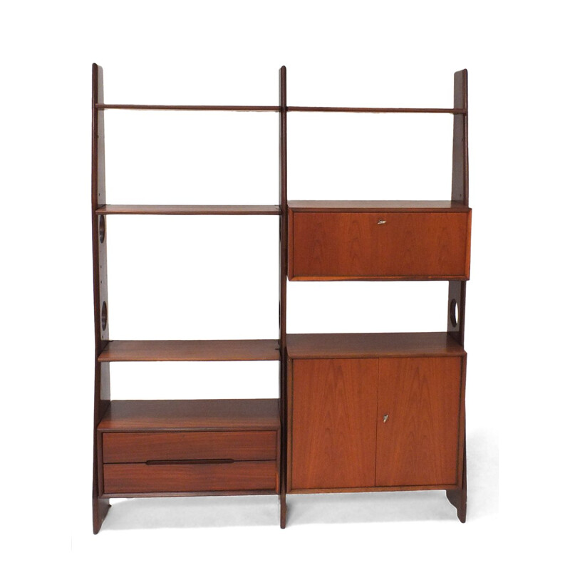 Vintage wall unit in teak wood