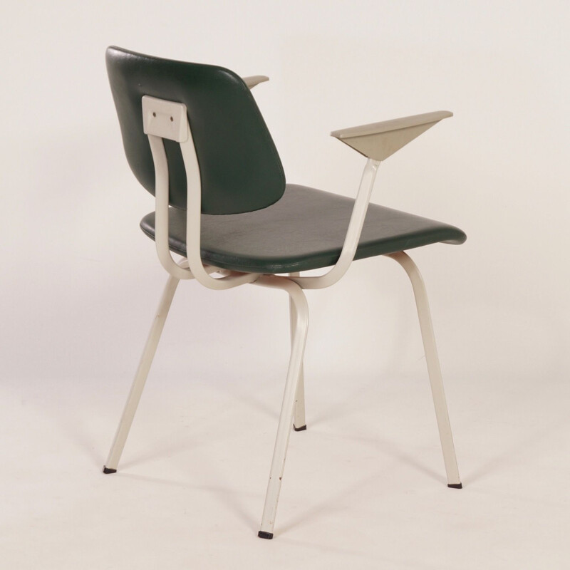 Vintage green industrial chair with armrest for Ahrend de Cirkel
