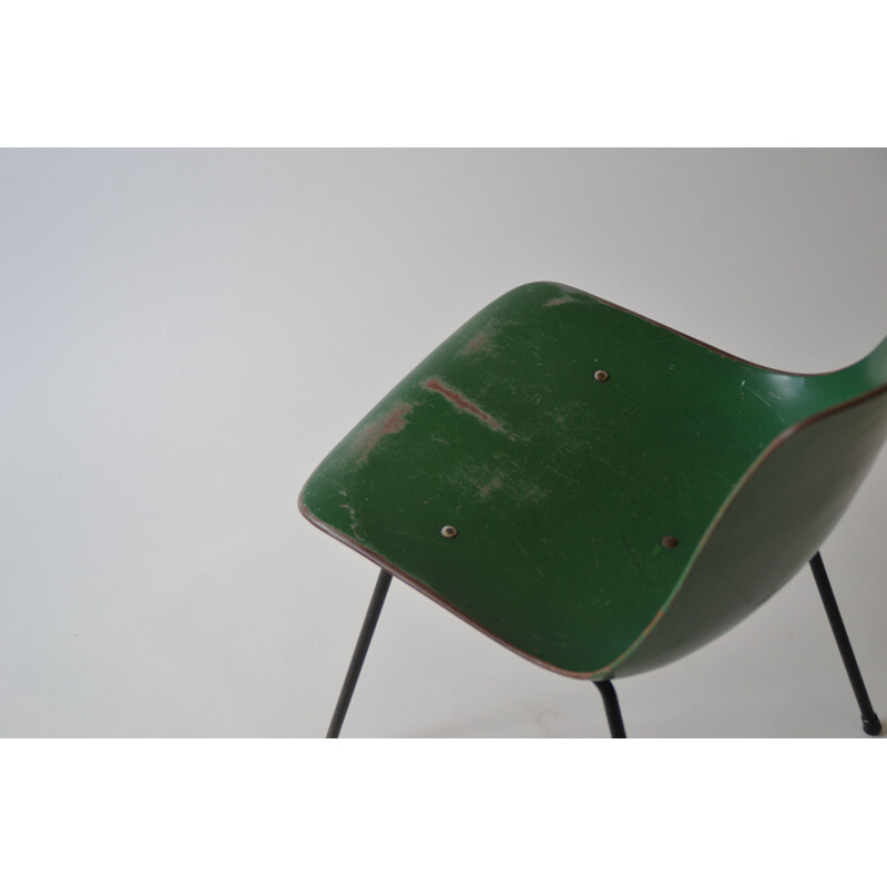 Chaise vintage verte CM131 par Pierre Paulin pour Thonet
