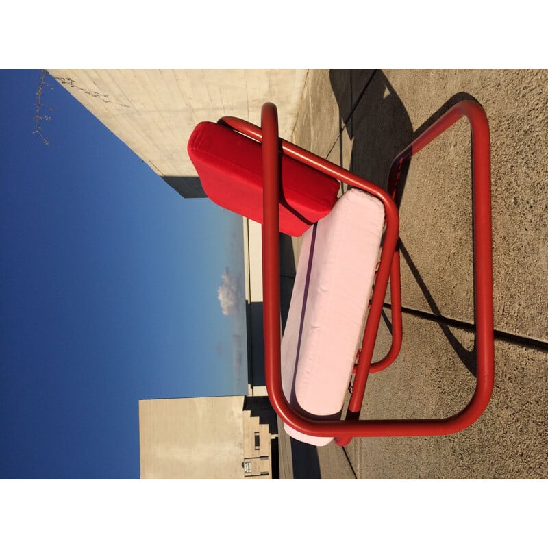 Vintage red armchair Prisunic