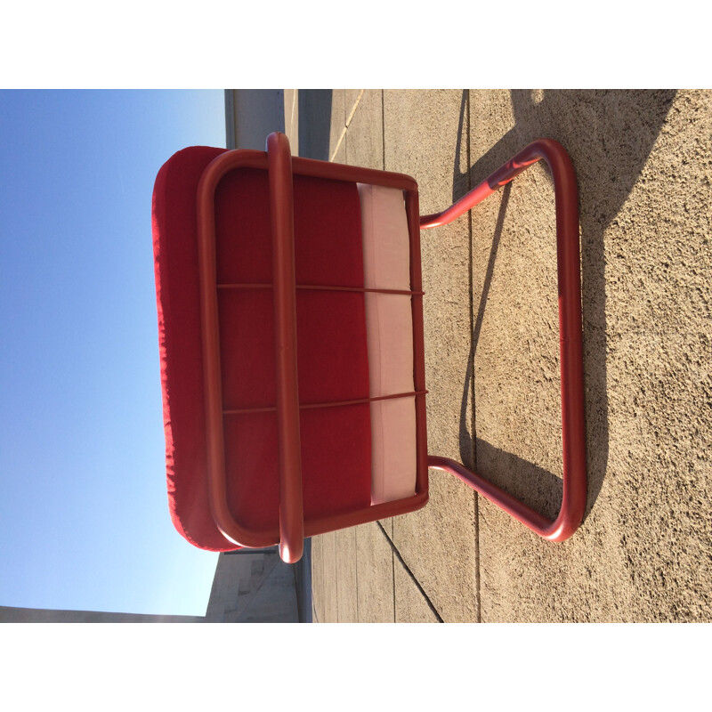 Vintage red armchair Prisunic