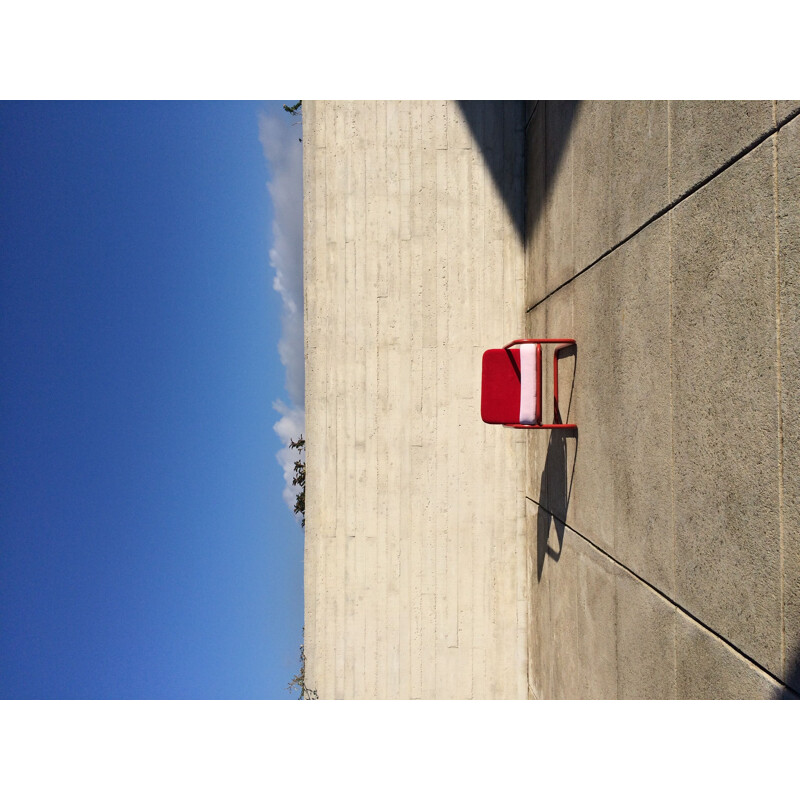 Vintage red armchair Prisunic