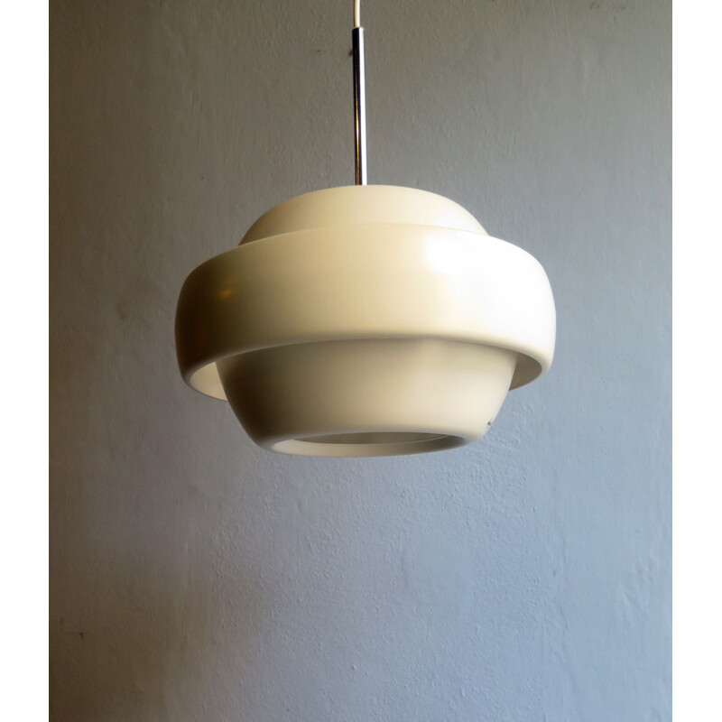 Vintage Danish white metal hanging lamp