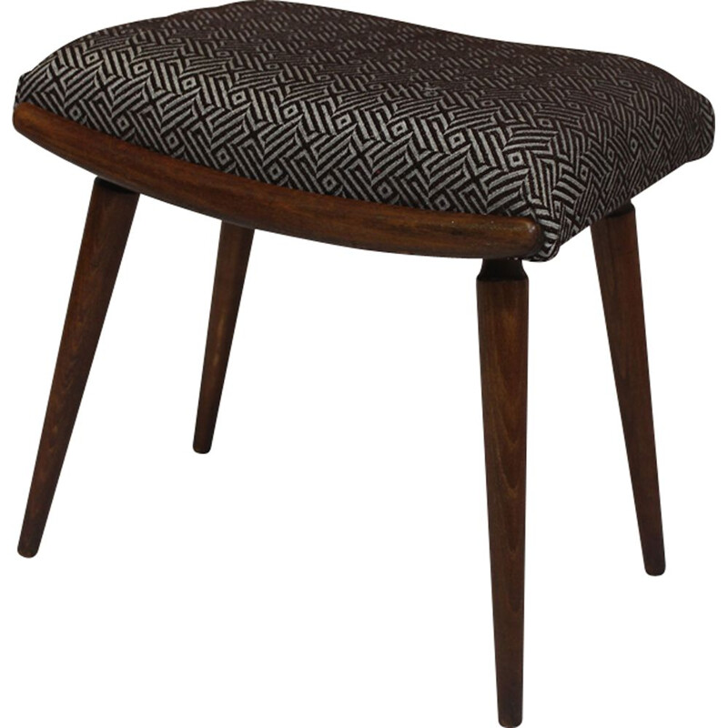 Vintage stool in jacquard fabric