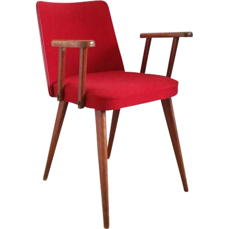 Red cocktail chair with armrests 