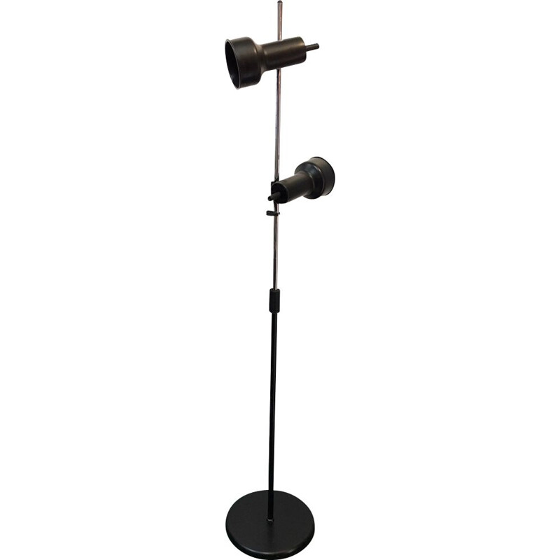 Vintage black floor lamp in steel and plastic