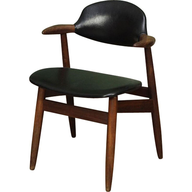 Chaise noire vintage en teck par Tijsseling 