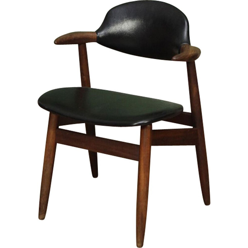 Vintage black chair in teak by Tijsseling 