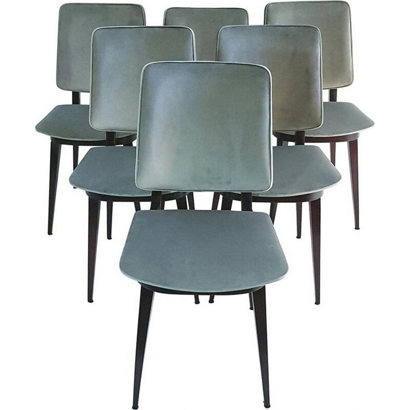Set of 6 vintage Italian chairs in beechwood