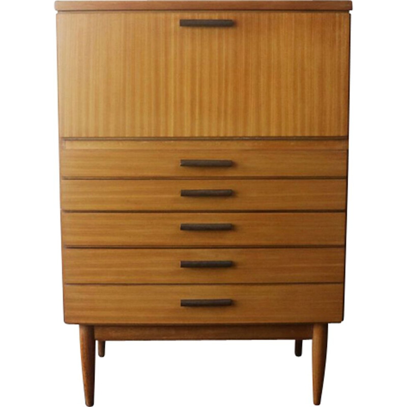 Vintage Belgian secretary in teak