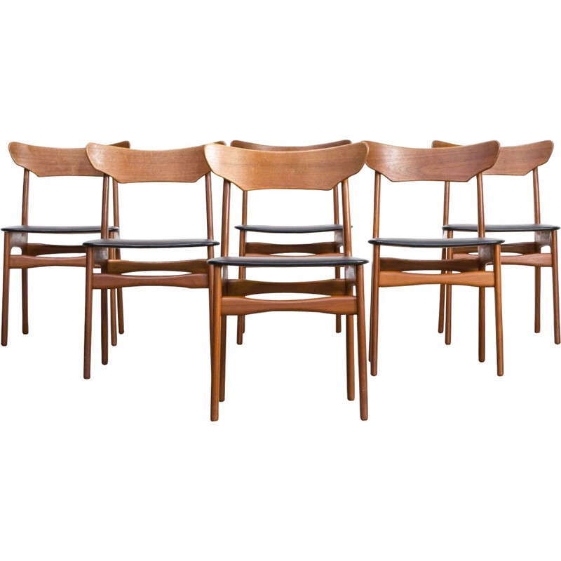 Ensemble de 6 chaises vintage en teck pour Randers 1960
