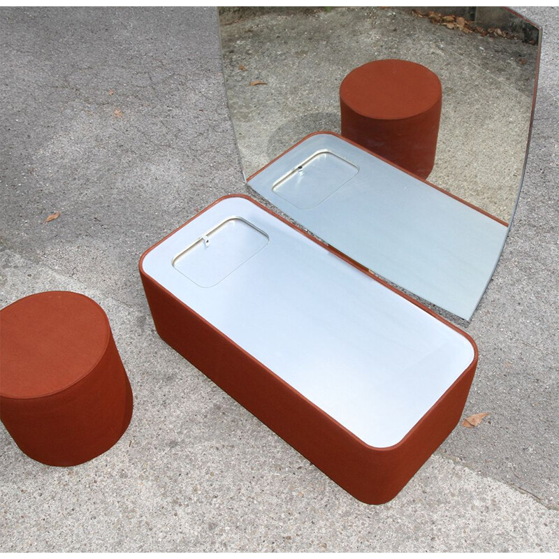 Vintage dressing table space age orange with stool
