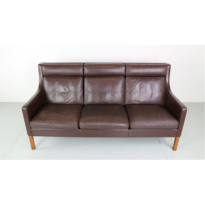 Vintage 3-seater sofa in leather 2433 by Børge Mogensen for Fredericia Furniture