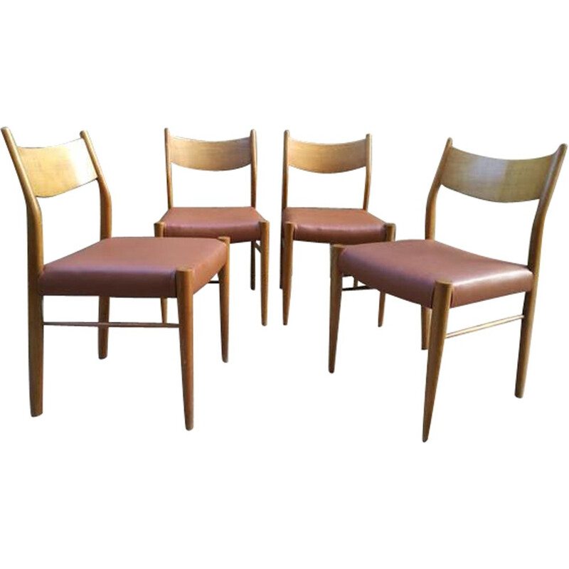 Suite van 4 vintage Italiaanse stoelen van Gessef