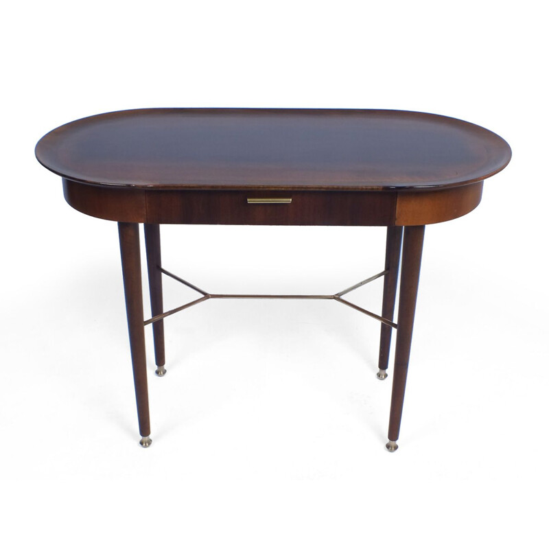 Vintage Dutch table in walnut by Patijn for Zijlstra