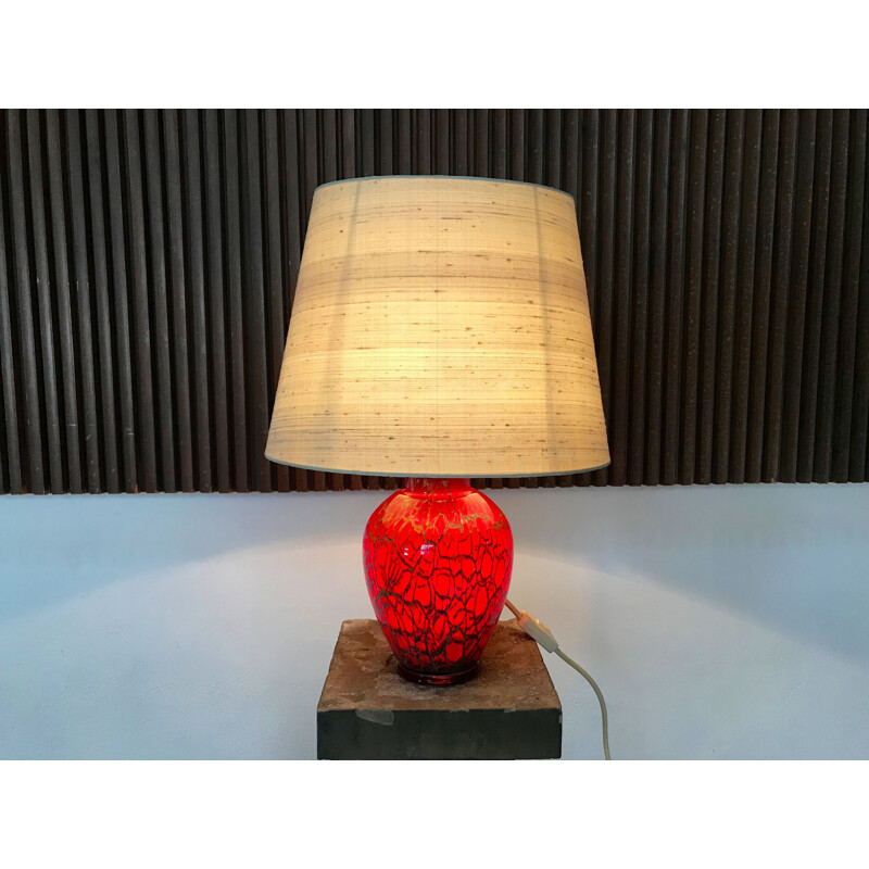 Vintage German table lamp in colored glass by WMF Ikora
