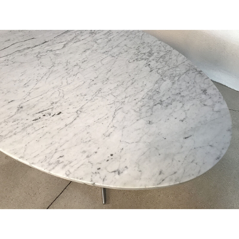 Vintage German coffee table in marble and aluminium by Herbert Hirche for Christian Holzäpfel