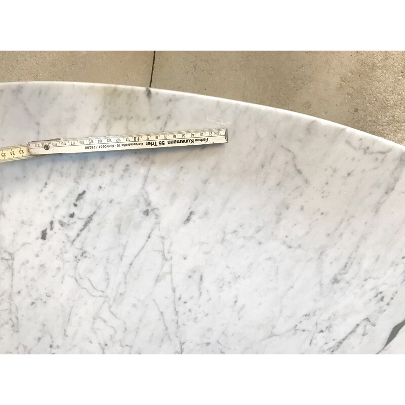 Vintage German coffee table in marble and aluminium by Herbert Hirche for Christian Holzäpfel