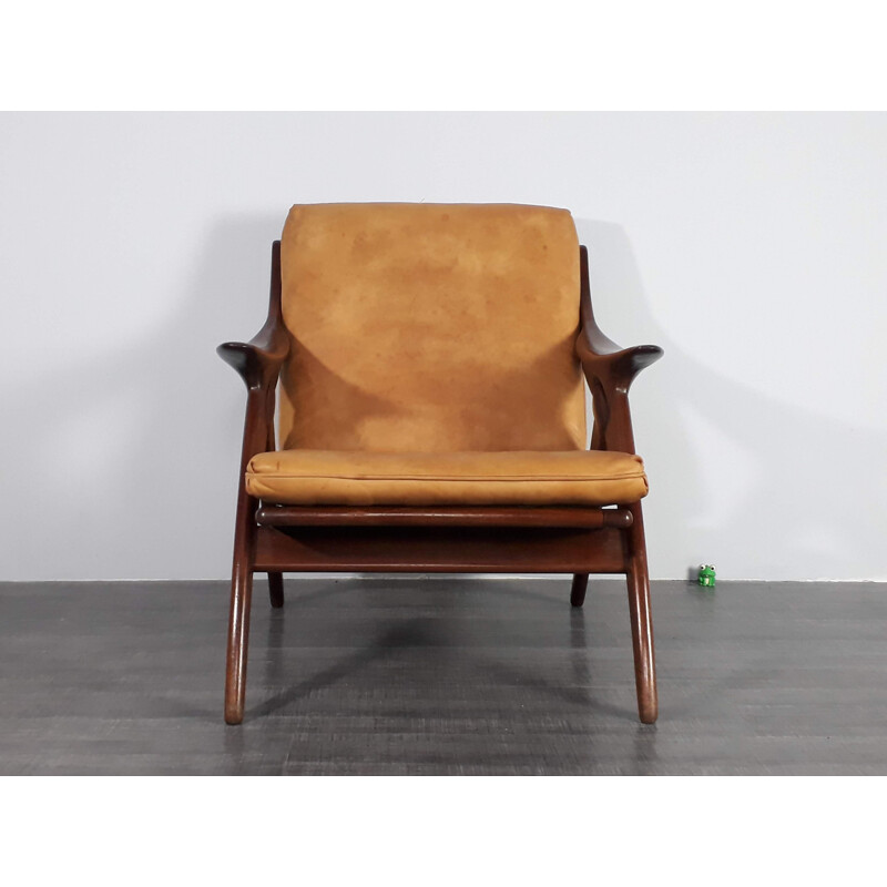 Fauteuil vintage Knoop en cuir Hollandais