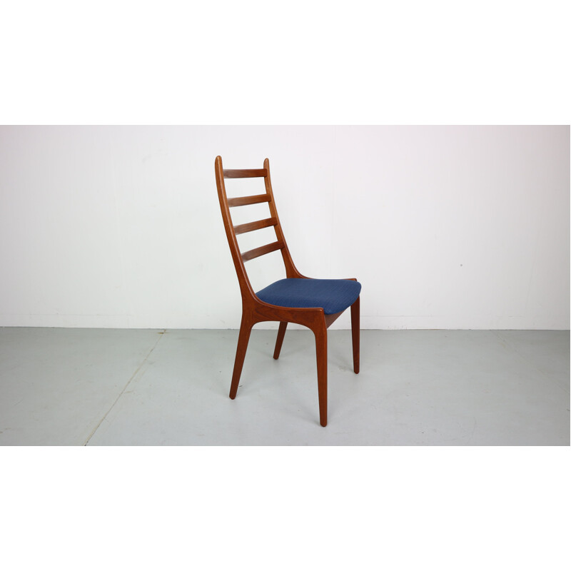 Set of 6 Danish teak ladder back dining chairs by Kai Kristiansen
