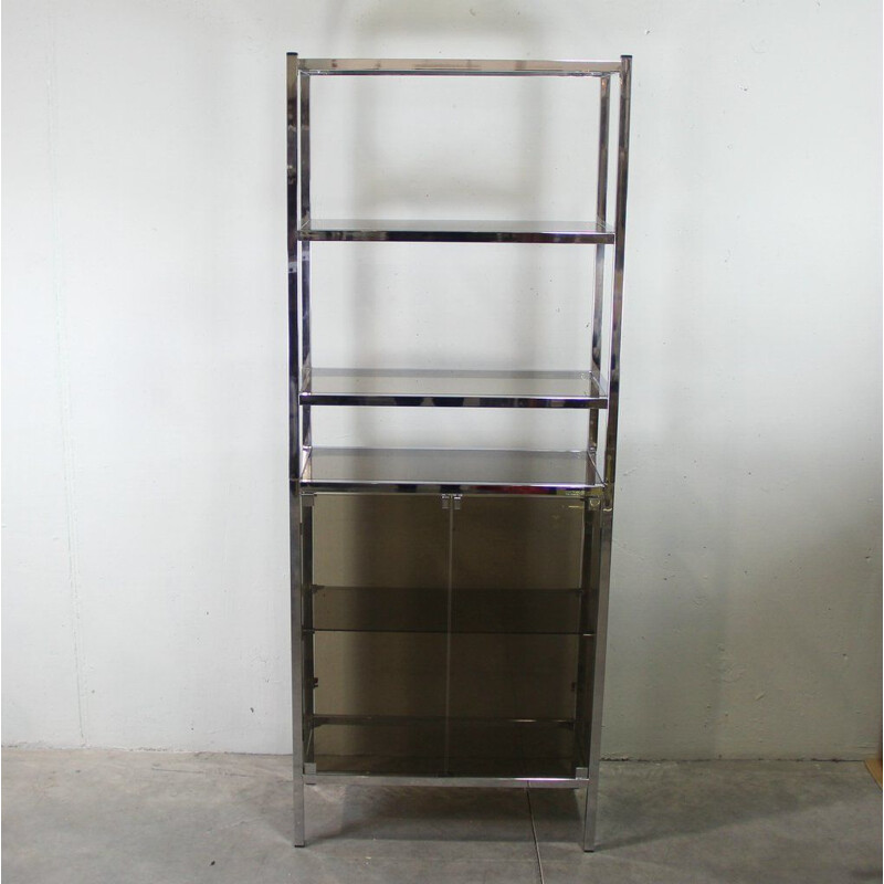 Vintage chrome metal storage cabinet