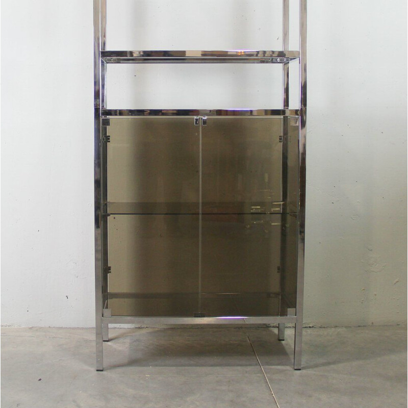 Vintage chrome metal storage cabinet